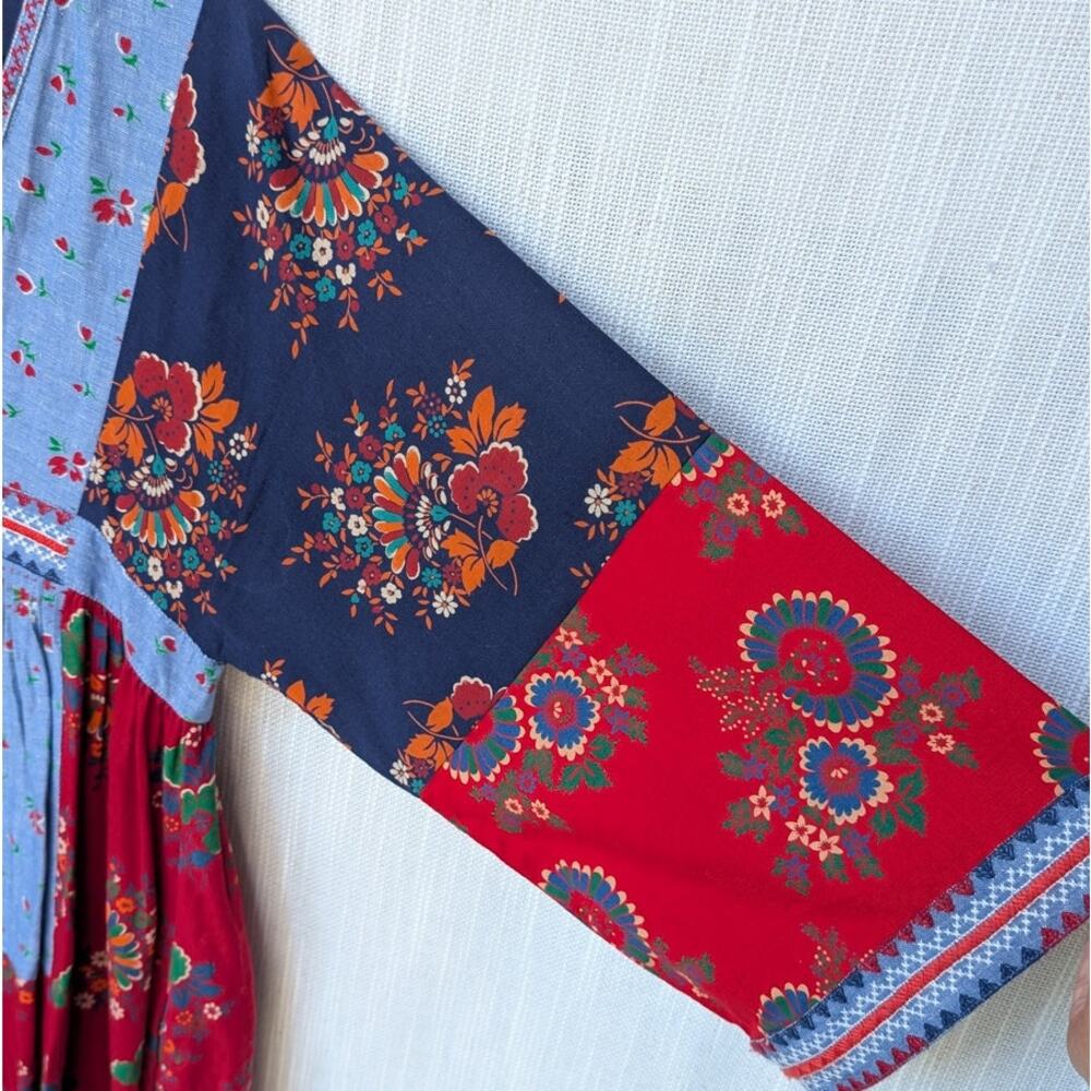 Ulla Johnson 2017 Milena Patchwork Cotton/Linen V… - image 5